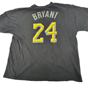 Kobe Bryant 24 T Shirt 2XL Los Angeles Lakers Majestic NBA‎ Black